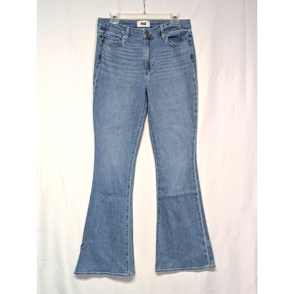 Paige Jeans Womens 31 High Rise Bell Canyon Flared Blue Light Wash Preppy Denim